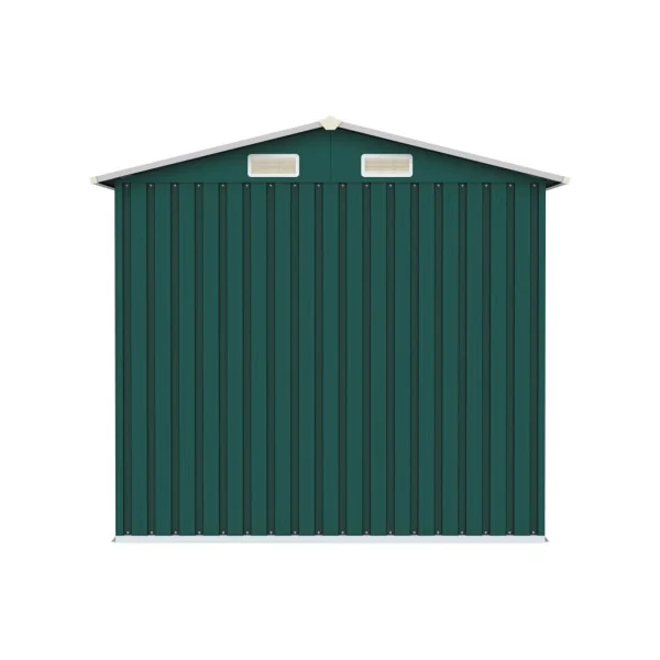 Abri de Jardin en Métal Galvanisé 2,64 m² Vert Abri Métallique Stockage Bois Outillage