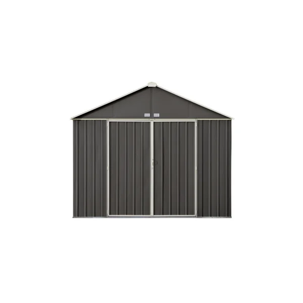 Abri de jardin en métal gris 7,44m² Abri jardin métallique rangement bois outillage de jardin