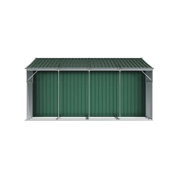 Abri de jardin en Métal Vert 10,12m² + Bûcher Abri Métallique de rangement