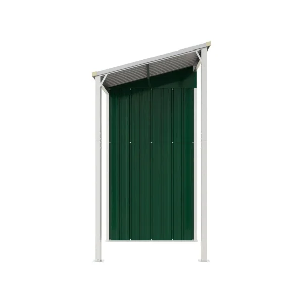 Abri de jardin en Métal Vert + Auvent Abri métallique de rangement