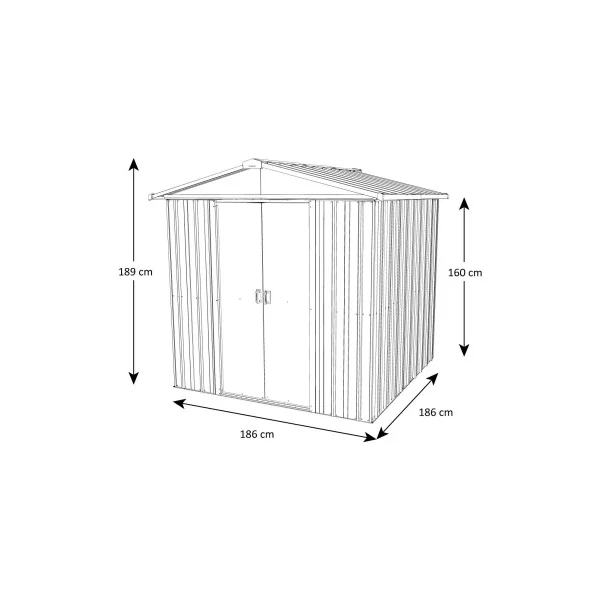 Abri de jardin en métal vert et blanc 3,98m² + kit ancrage Abri jardin métallique rangement bois outillage de jardin
