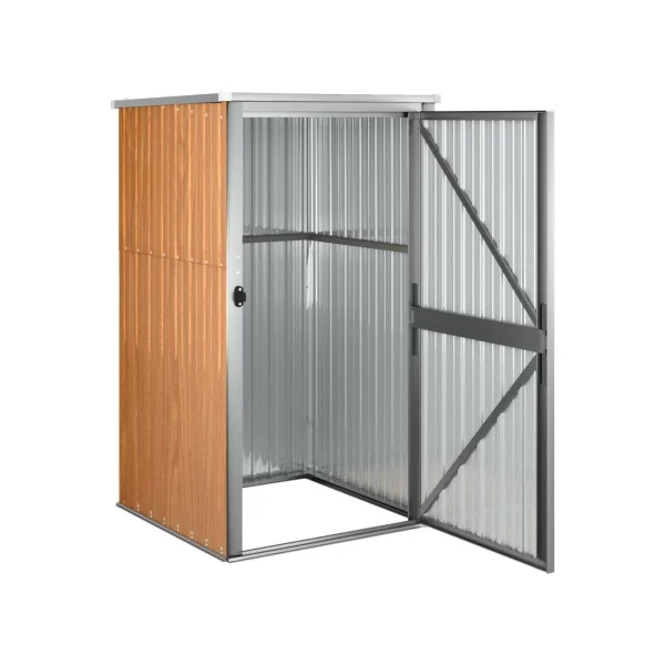 Abri de jardin galvanisé Imitation Bois Rangement Bois Outillage Abri à outils