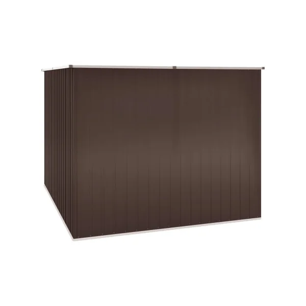 Abri de jardin Marron monopente 3,86m² Abri jardin métallique rangement bois outillage de jardin