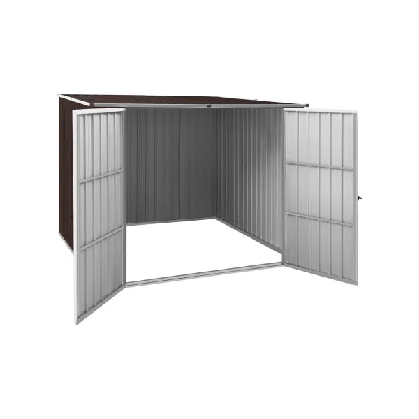 Abri de jardin Marron monopente 3,86m² Abri jardin métallique rangement bois outillage de jardin