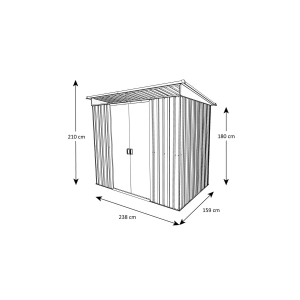 Abri de jardin monopente anthracite 3,78 m² + kit ancrage Abri jardin métallique rangement bois outillage de jardin