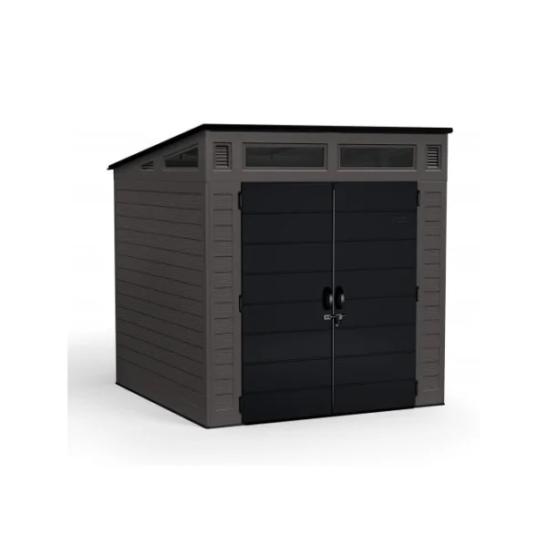 Abri de Jardin Monopente Anthracite 4,90m² en Polyéthylène 25mm avec Plancher