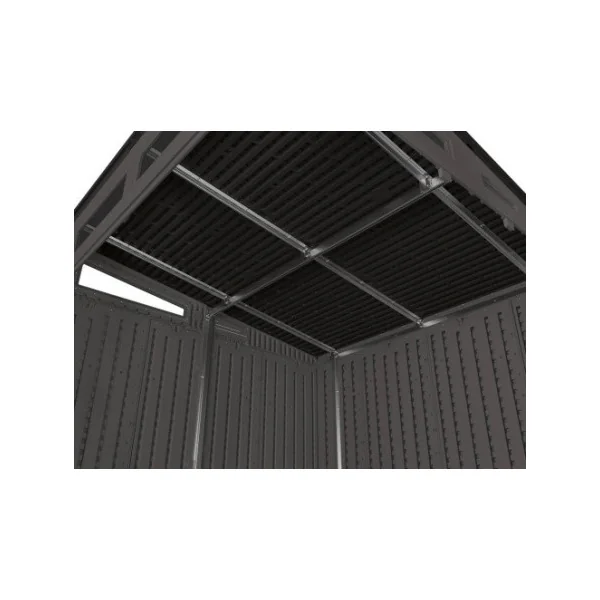 Abri de Jardin Monopente Anthracite 4,90m² en Polyéthylène 25mm avec Plancher