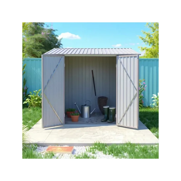 Abri de jardin monopente en métal imitation bois 3,30m² Abri jardin métallique rangement bois