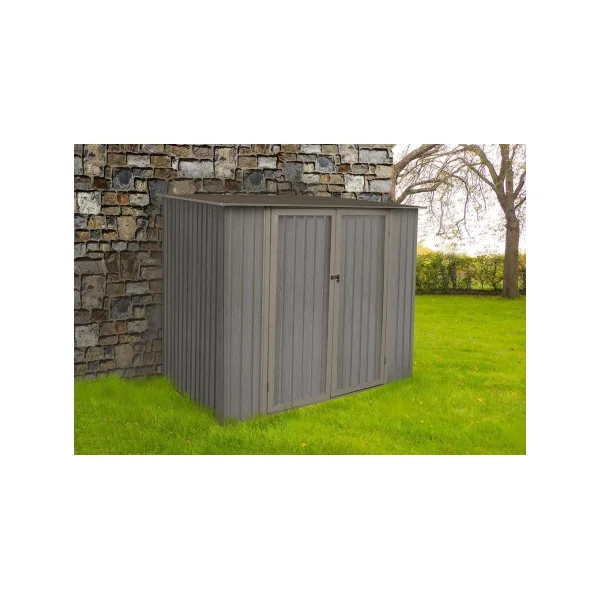 Abri de jardin monopente en métal imitation bois 3,30m² Abri jardin métallique rangement bois