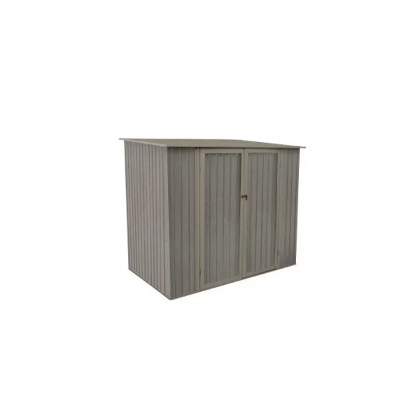 Abri de jardin monopente en métal imitation bois 3,30m² Abri jardin métallique rangement bois
