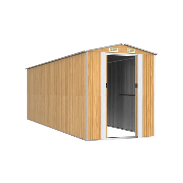 Abri de jardin métal 11,63m² imitation bois abri jardin métallique
