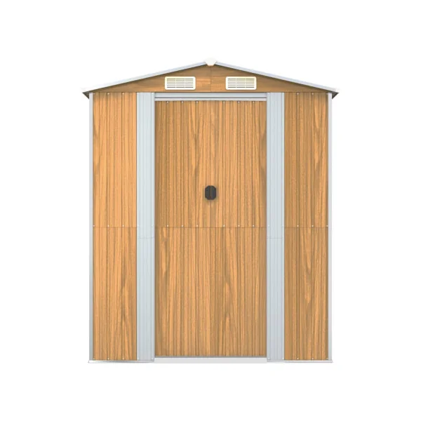 Abri de jardin métal 11,63m² imitation bois abri jardin métallique