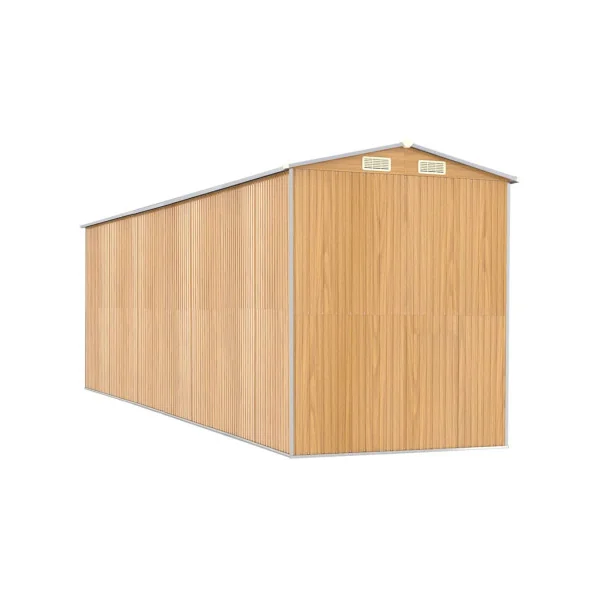Abri de jardin métal 11,63m² imitation bois abri jardin métallique