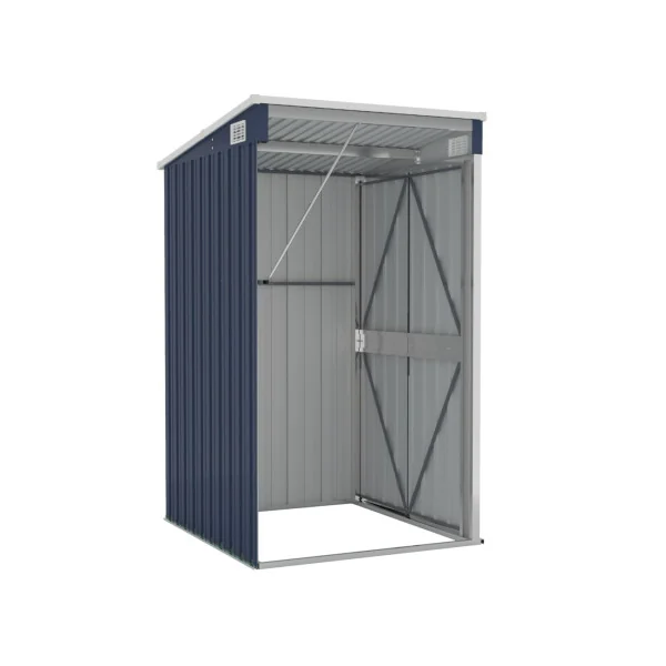 Abri de jardin métal 1,18m² adossé à un mur anthracite abri jardin métallique
