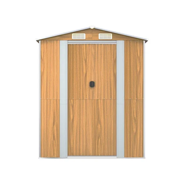 Abri de jardin métal 13,22m² imitation bois abri jardin métallique