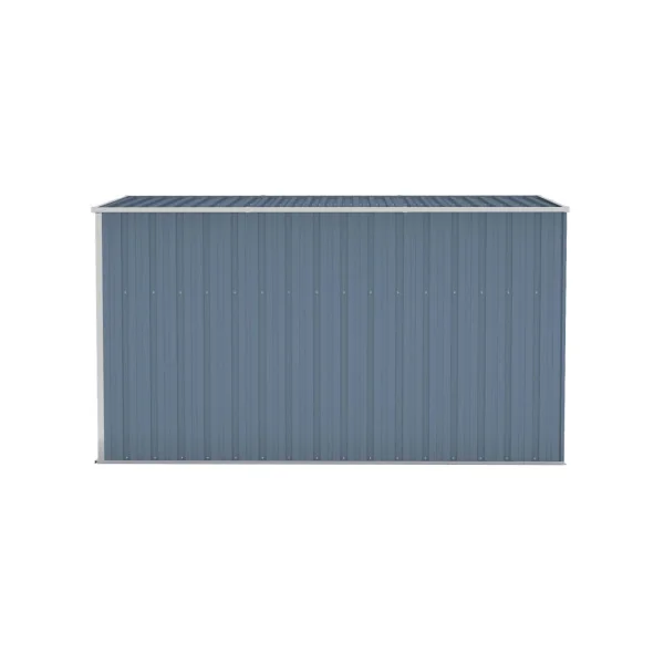 Abri de jardin métal 3,39m² adossé à un mur gris Abri jardin métallique