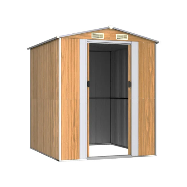 Abri de jardin métal 3,66m² imitation bois abri jardin métallique