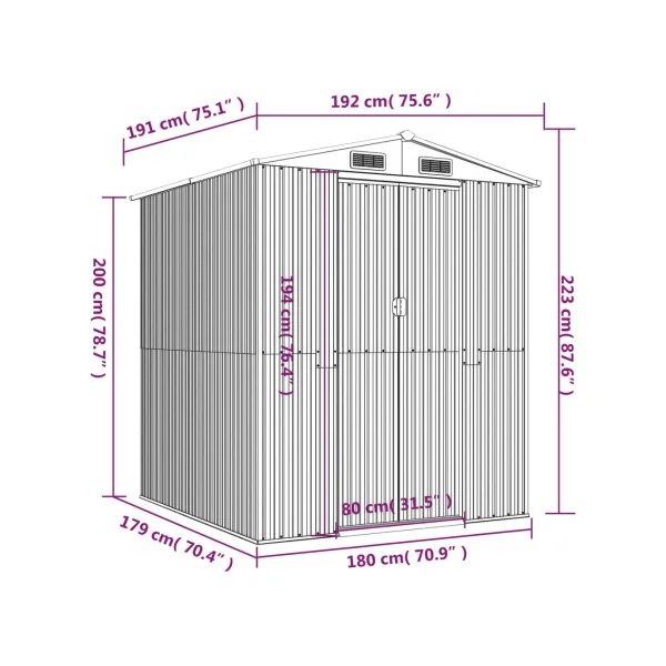 Abri de jardin métal 3,66m² imitation bois abri jardin métallique