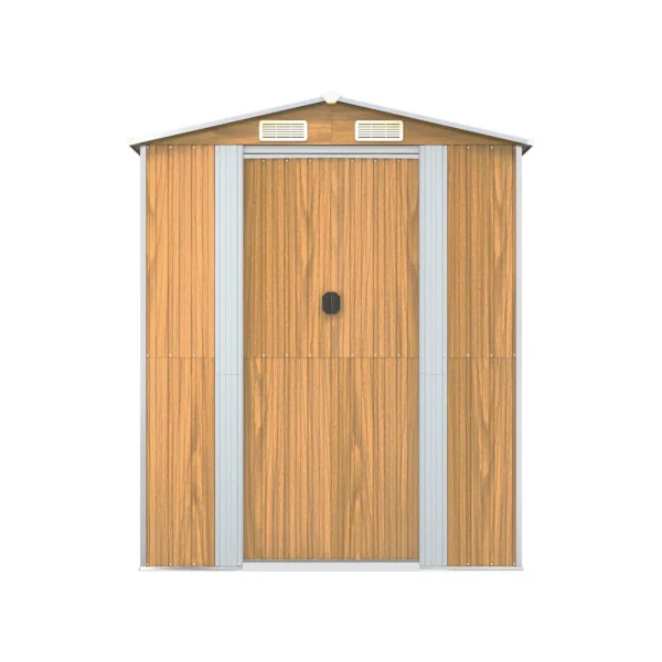 Abri de jardin métal 5,26m² imitation bois abri jardin métallique