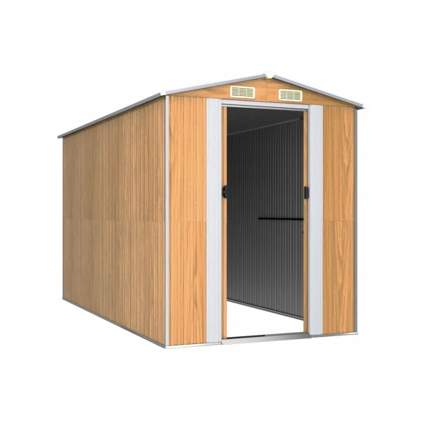 Abri de jardin métal 6,85m² imitation bois abri jardin métallique