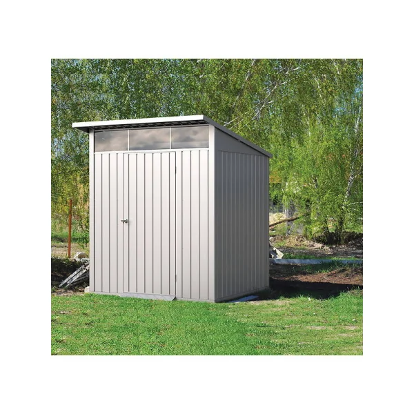 Abri de jardin métal Alu Blanc Monopente 3,92 m² + Kit Ancrage + Kit Fondation Abri métallique
