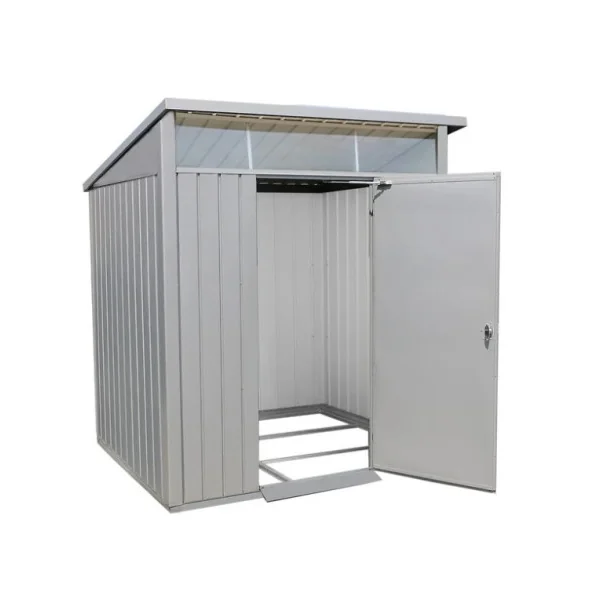 Abri de jardin métal Alu Blanc Monopente 3,92 m² + Kit Ancrage + Kit Fondation Abri métallique