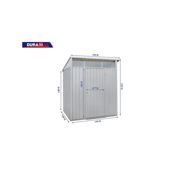 Abri de jardin métal Alu Blanc Monopente 3,92 m² + Kit Ancrage + Kit Fondation Abri métallique