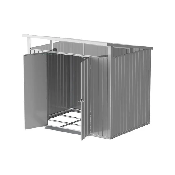 Abri de jardin métal Alu Blanc Monopente 5,20 m² + Kit Ancrage + Kit Fondation Abri métallique