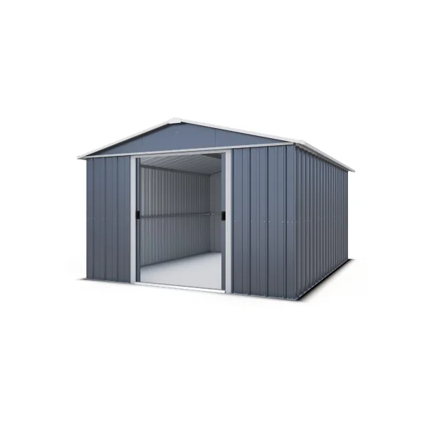 Abri de jardin métal anthracite 11,99m² + kit ancrage Abri jardin métallique rangement bois outillage de jardin