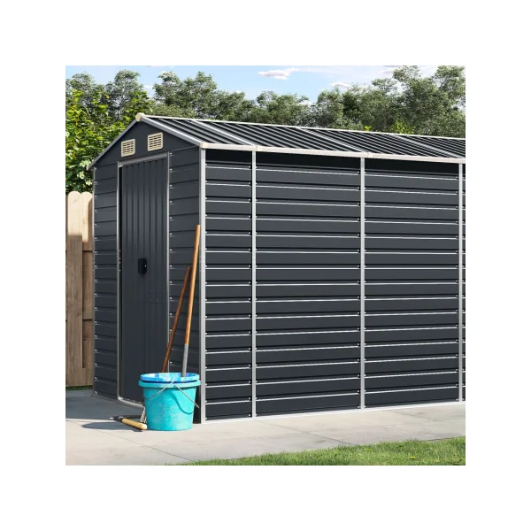 Abri de Jardin Métal Anthracite 18,71m² Abri jardin Métallique Rangement bois Outillage de Jardin