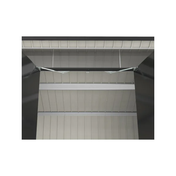 Abri de jardin métal Anthracite Monopente 5,20 m² + Kit Ancrage + Kit Fondation Abri métallique