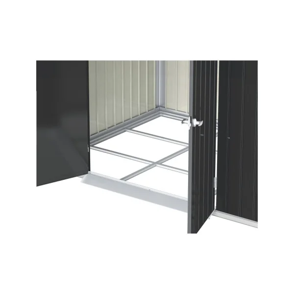 Abri de jardin métal Anthracite Monopente 5,20 m² + Kit Ancrage + Kit Fondation Abri métallique