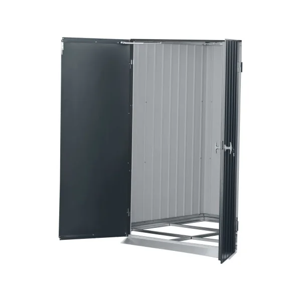 Abri de jardin métal Anthracite Monopente 5,20 m² + Kit Ancrage + Kit Fondation Abri métallique
