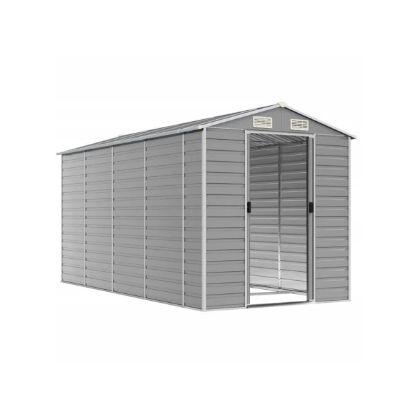 Abri de Jardin Métal Gris 7,35m² Abri jardin Métallique Rangement bois Outillage de Jardin