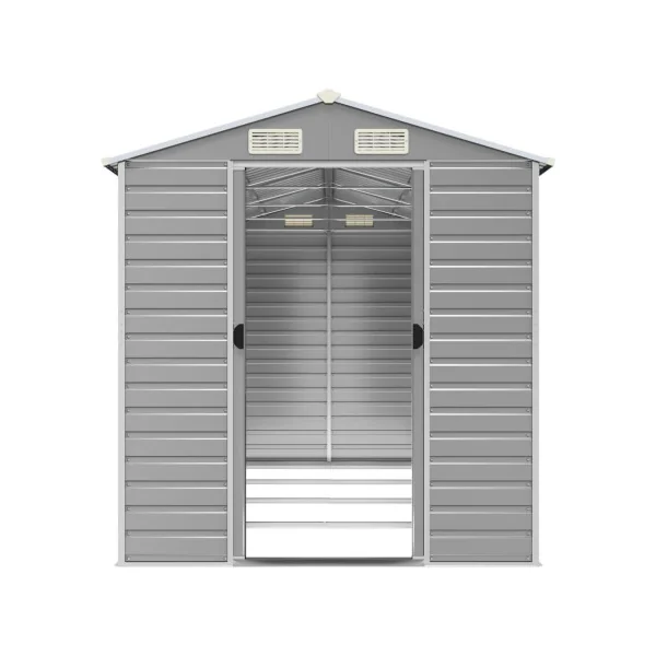 Abri de Jardin Métal Gris 7,35m² Abri jardin Métallique Rangement bois Outillage de Jardin