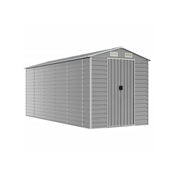 Abri de Jardin Métal Gris 8,97m² Abri jardin Métallique Rangement bois Outillage de Jardin