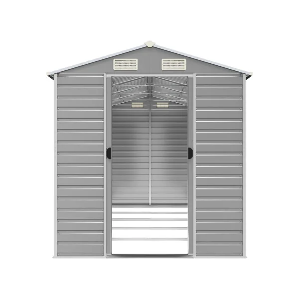 Abri de Jardin Métal Gris 8,97m² Abri jardin Métallique Rangement bois Outillage de Jardin