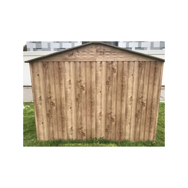 Abri de Jardin métal Imitation Bois 7,79 m² + kit ancrage Abri Métallique Stockage bois Outillage