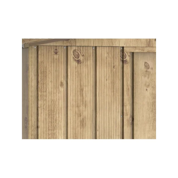 Abri de Jardin métal Imitation Bois 7,79 m² + kit ancrage Abri Métallique Stockage bois Outillage