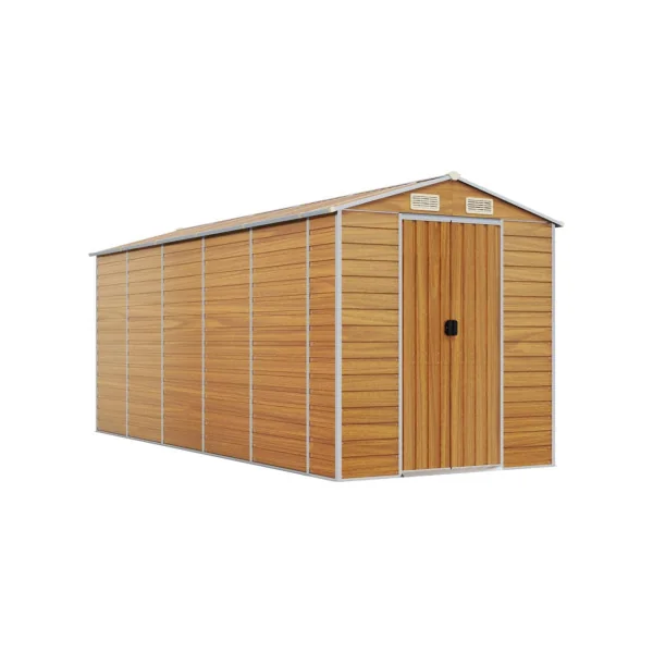 Abri de Jardin Métal Imitation Bois 8,97m² Abri jardin Métallique Rangement bois Outillage de Jardin