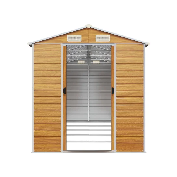 Abri de Jardin Métal Imitation Bois 8,97m² Abri jardin Métallique Rangement bois Outillage de Jardin