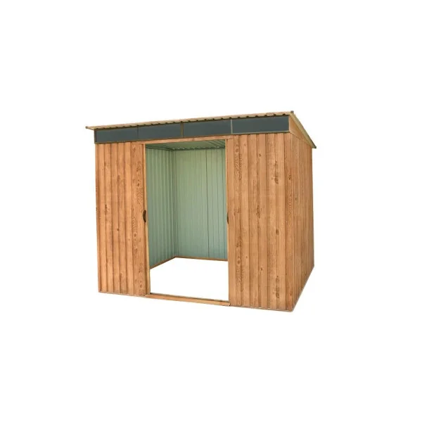 Abri de Jardin Métal Imitation Bois Monopente 4,84 m² + kit ancrage Abri Métallique Stockage Bois Outillage
