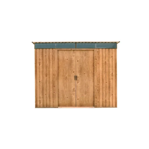 Abri de Jardin Métal Imitation Bois Monopente 4,84 m² + kit ancrage Abri Métallique Stockage Bois Outillage