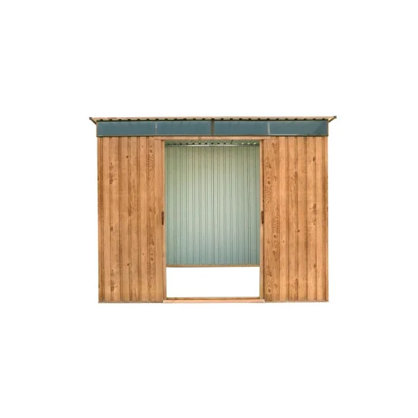 Abri de Jardin Métal Imitation Bois Monopente 4,84 m² + kit ancrage Abri Métallique Stockage Bois Outillage