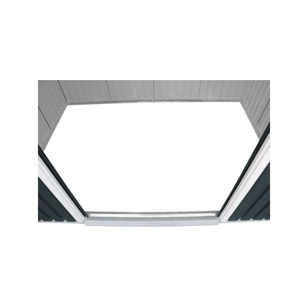 Abri de jardin métal Monopente Anthracite 4,84 m² + kit ancrage Abri métallique stockage bois outillage