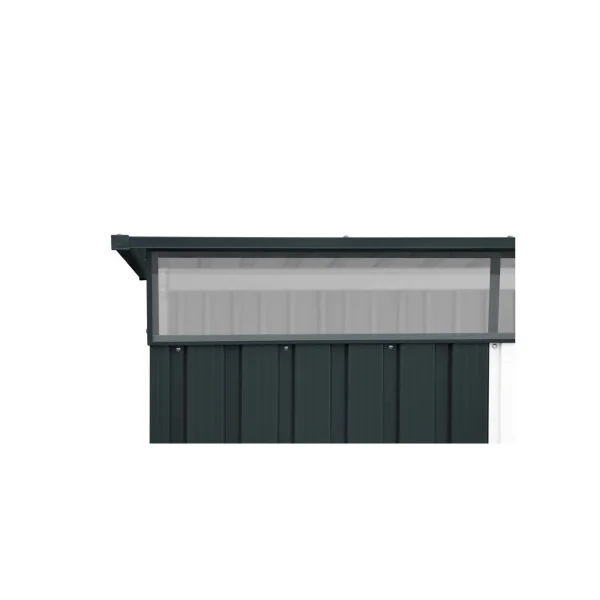 Abri de jardin métal Monopente Anthracite 4,84 m² + kit ancrage Abri métallique stockage bois outillage