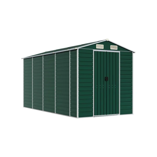 Abri de Jardin Métal Vert 7,35m² Abri jardin Métallique Rangement bois Outillage de Jardin