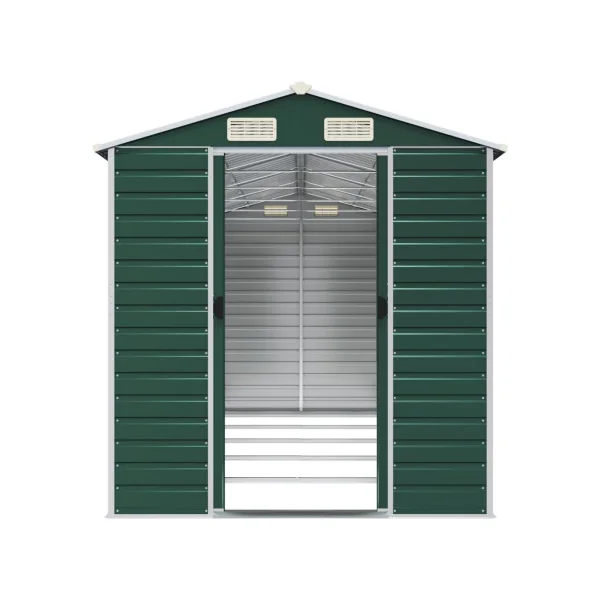 Abri de Jardin Métal Vert 8,97m² Abri jardin Métallique Rangement bois Outillage de Jardin