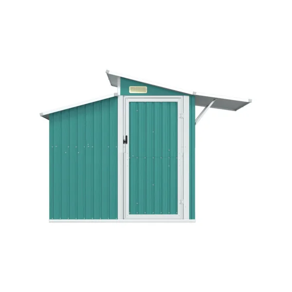 Abri de jardin Vert avec Auvent 3,51m² Abri jardin Métallique Rangement Bois Outillage de Jardin