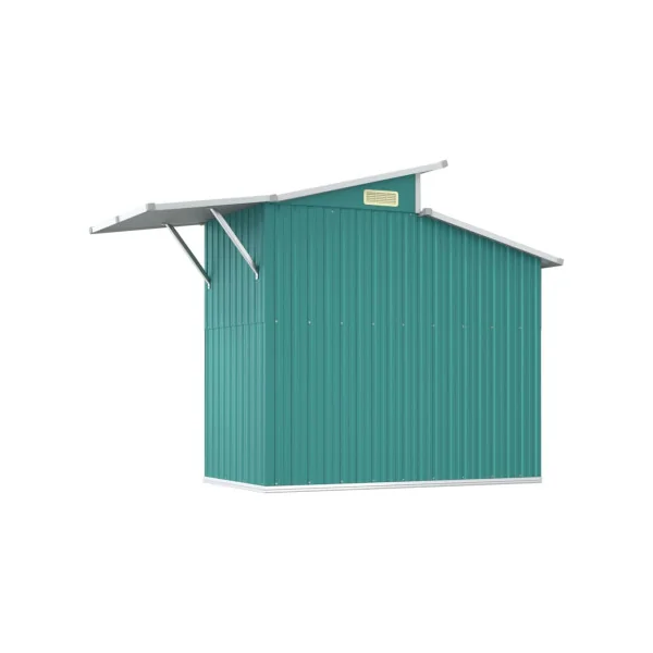 Abri de jardin Vert avec Auvent 3,51m² Abri jardin Métallique Rangement Bois Outillage de Jardin